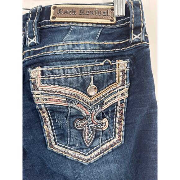 Rock Revival Evella boot cut blue jeans size 27 - Picture 5 of 13